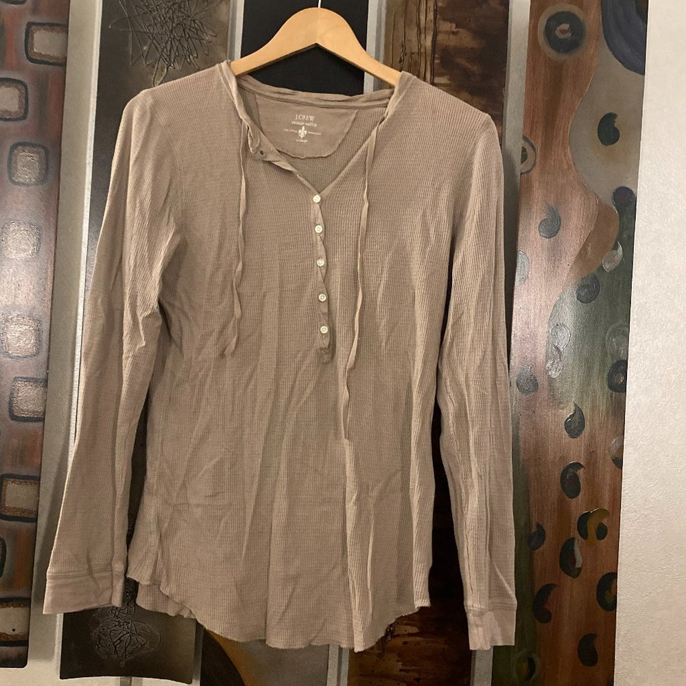 J Crew Vintage Waffle beige top, Size XL